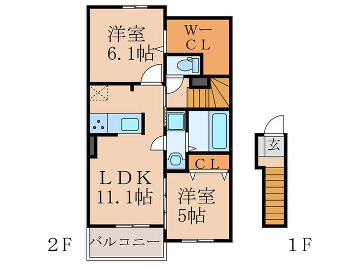 サニー・ブリーズ金屋Ｂの物件間取画像