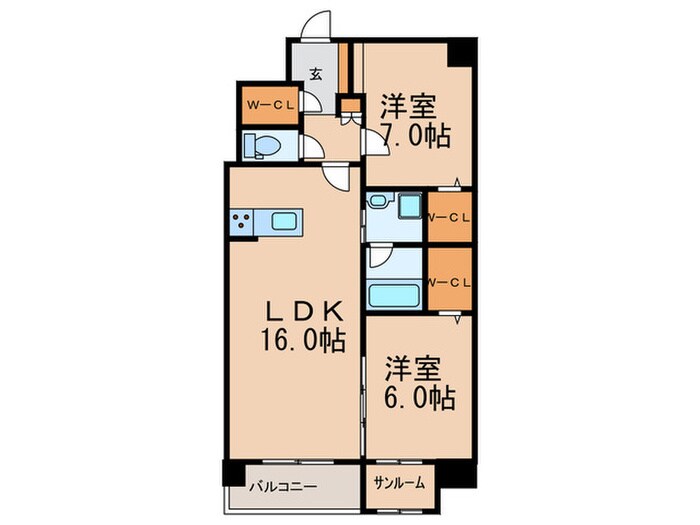 ラ・シルフィード博多駅南の物件間取画像