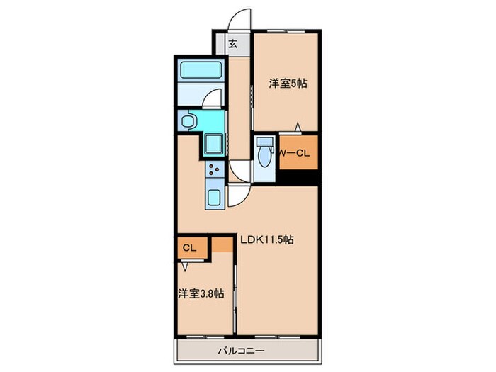 ｺﾝﾀﾞｸﾄﾚｼﾞﾃﾞﾝｽHANAMINOSATOの物件間取画像
