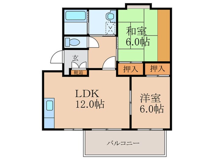 フレグランスクレフォ－トＡ棟の物件間取画像