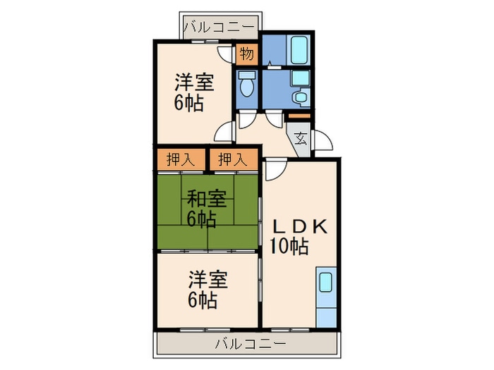 リバーサイドマンションの物件間取画像