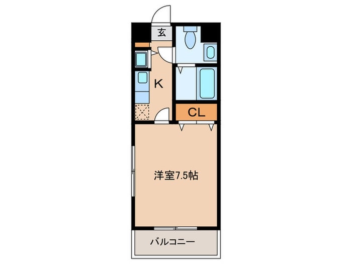 エンクレスト六本松(401)の物件間取画像