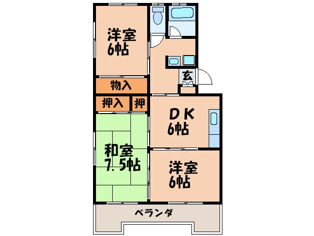 ハイム渡辺の物件間取画像