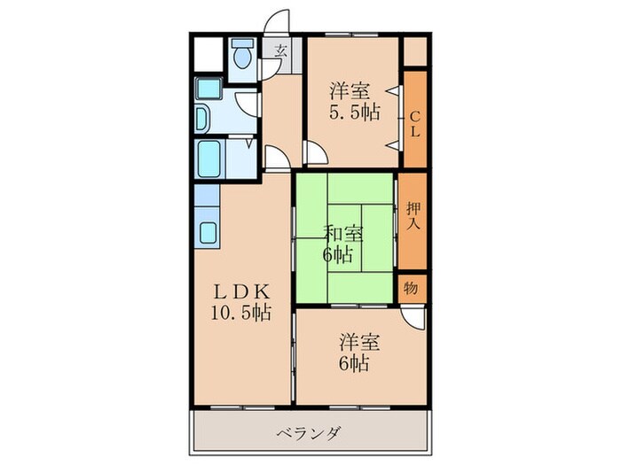 スカール上上津役の物件間取画像