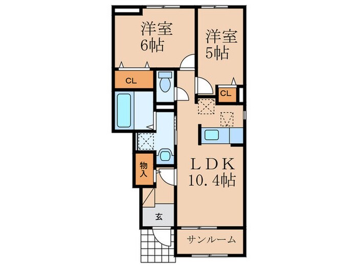 ベル　リアン　Bの物件間取画像