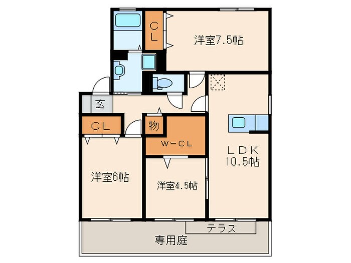 ヴィルヌ－ヴ四番丁の物件間取画像