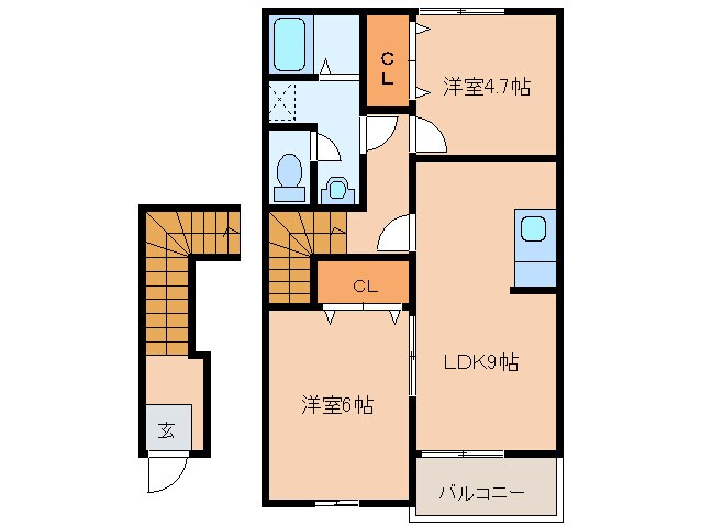 モンターニュＡの物件間取画像