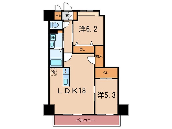 ニューリバー福間の物件間取画像