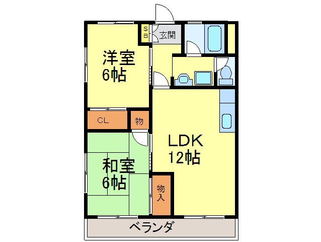 ビュークレスト那珂川の物件間取画像