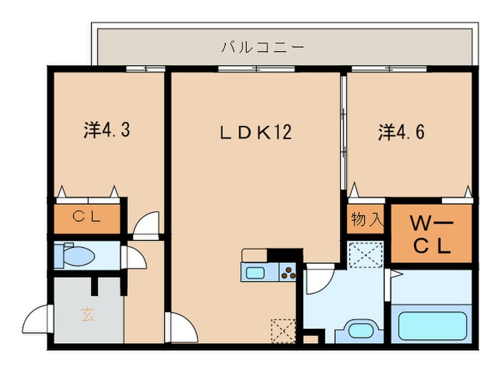 Polonia　Matsubara　A棟の物件間取画像