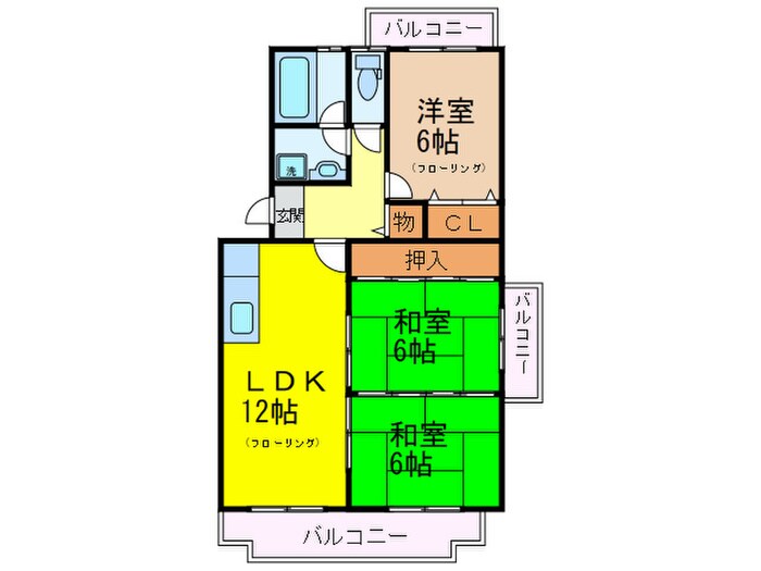 レジデンス渡邊Ⅱの物件間取画像