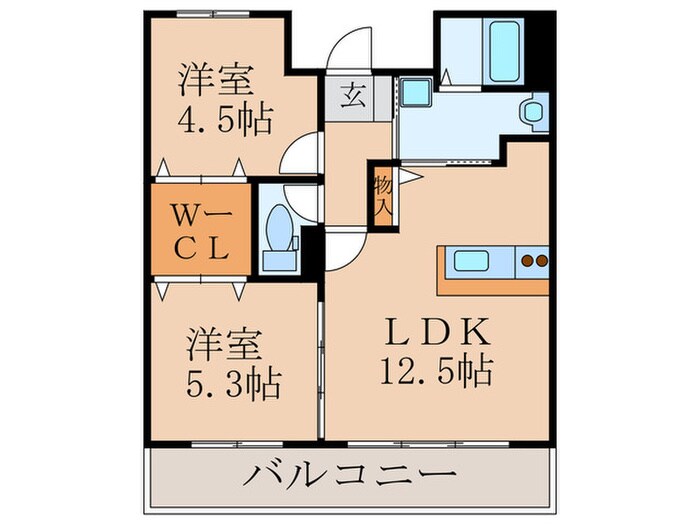 ピ－スフルハイム行事の物件間取画像