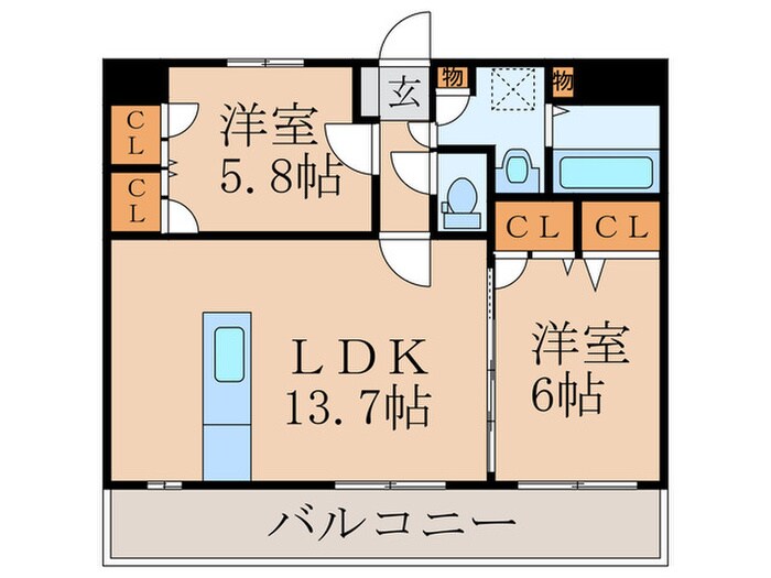 カーサ宮ノ前Ⅱの物件間取画像