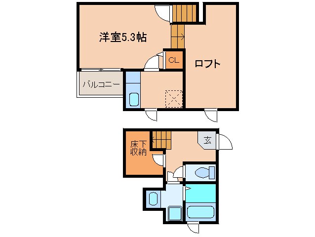 ｺﾝﾌｫ-ﾄﾍﾞﾈﾌｨｽ･ｼﾞｵ今宿駅前の物件間取画像