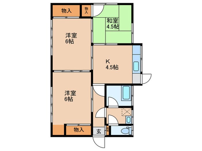 馴松住宅Bの物件間取画像