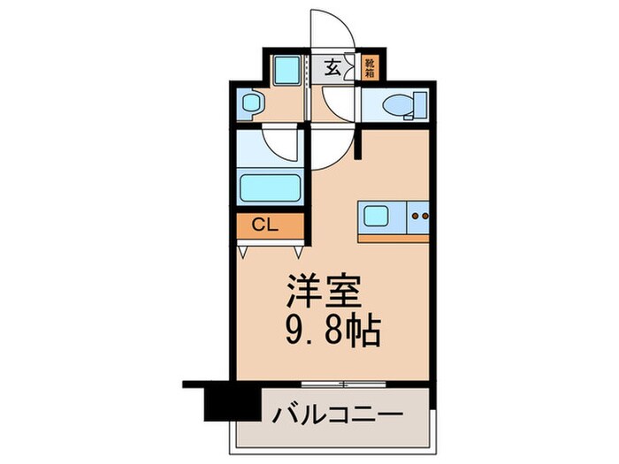 ｴﾝｸﾚｽﾄﾍﾞｲ天神EAST（1003）の物件間取画像