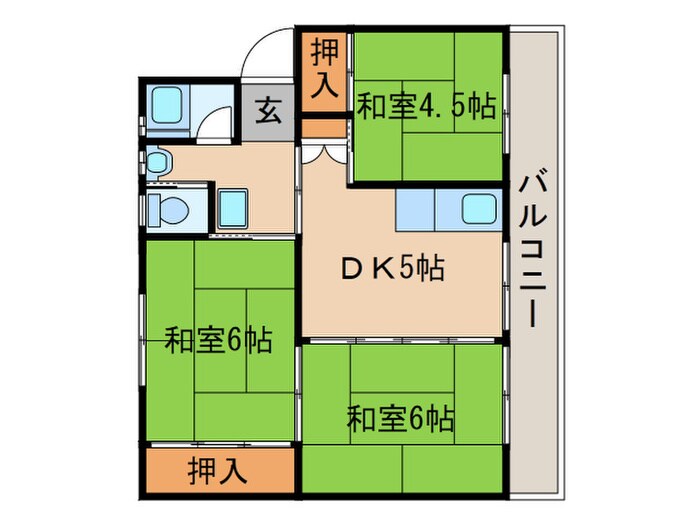 ビレッジハウス直方2号棟の物件間取画像