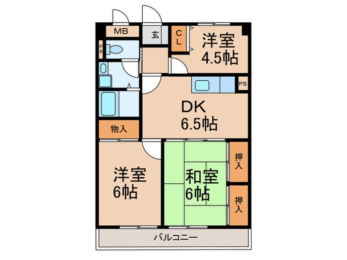 サンライズ津福の物件間取画像