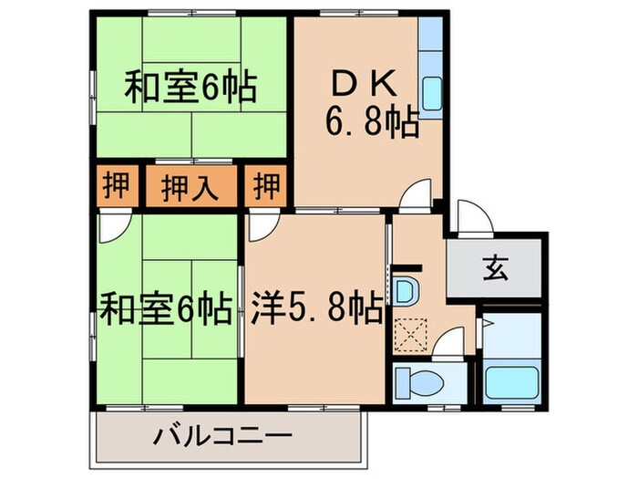 ドエル鴨生田Ａの物件間取画像