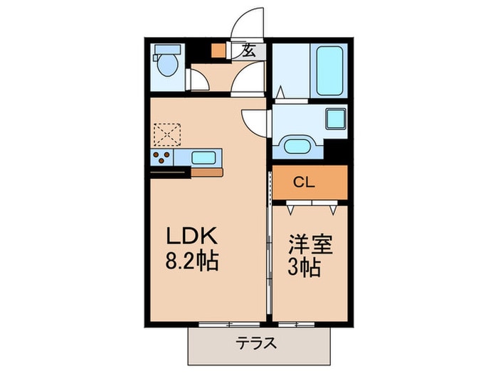 アモリール津福Ａ棟の物件間取画像