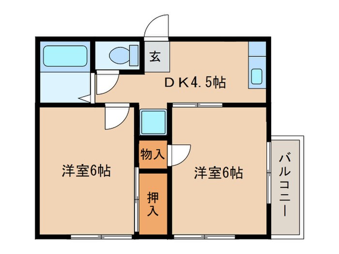 クレール祝町Ⅲの物件間取画像