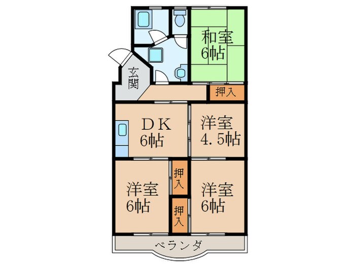 桃山グリーンハイツの物件間取画像