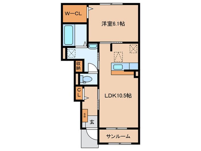 リバージュ天拝Ⅱの物件間取画像
