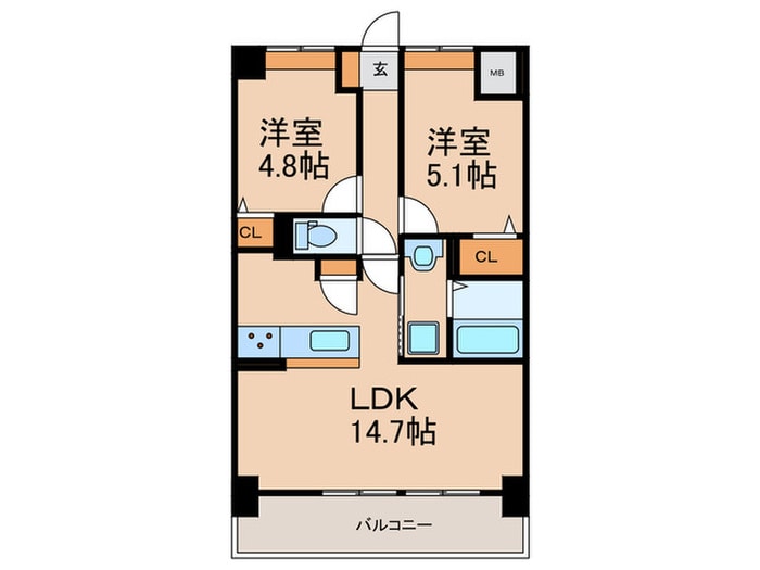 エルグランド博多の杜の物件間取画像