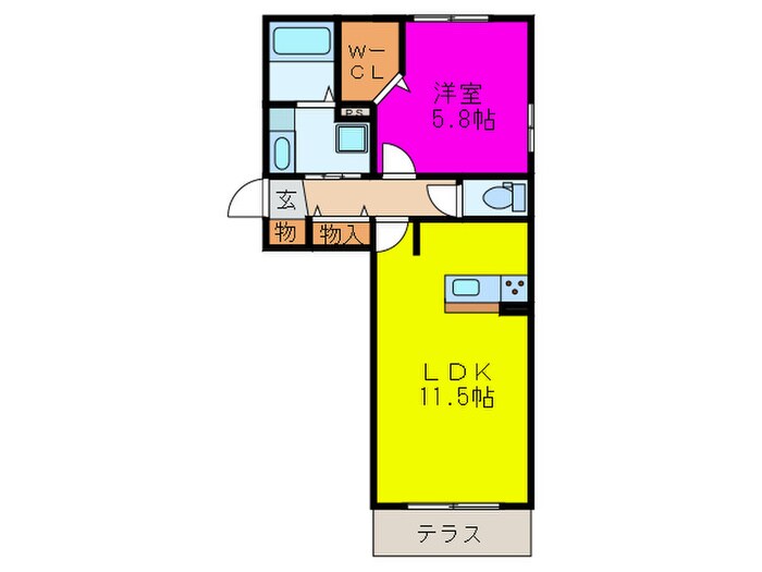 D-room筑紫通り　壱番館の物件間取画像