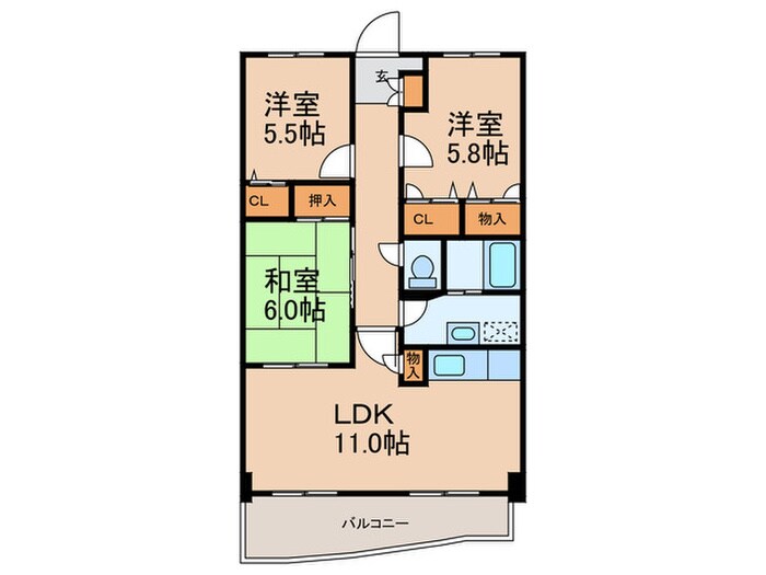 パラドール篠栗の物件間取画像