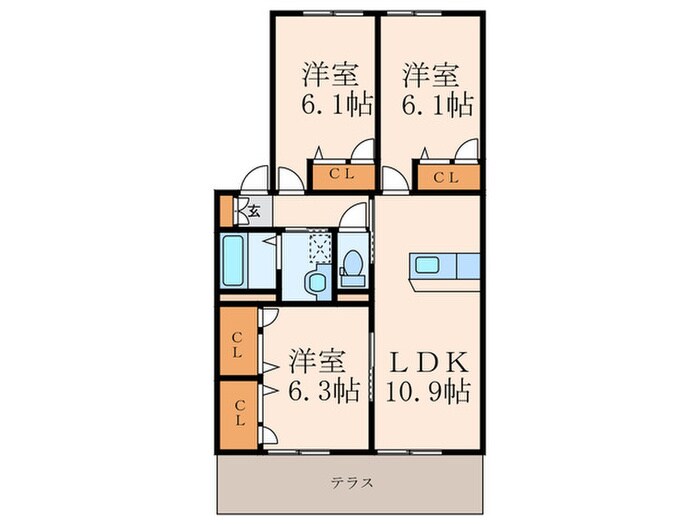 プレミ－ル・Gさくら館Ｂの物件間取画像