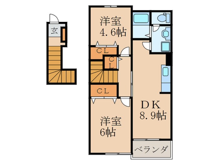 エヴァーグリーン吉富Aの物件間取画像