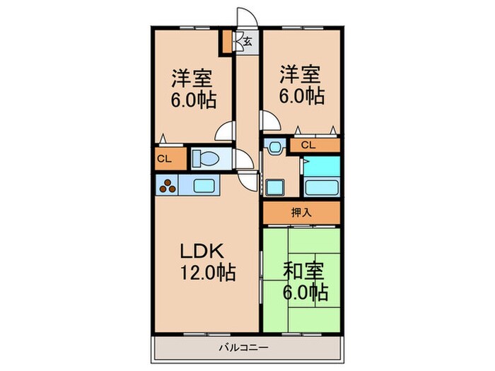 南里ビルフロ－ラの物件間取画像