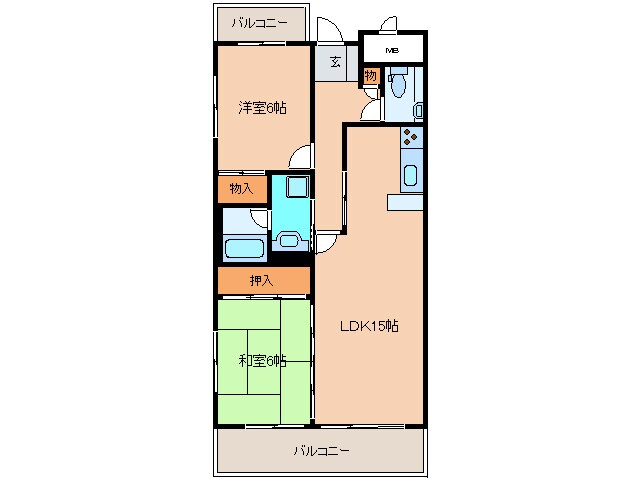 ブル－ラグ－ン吉塚南の物件間取画像