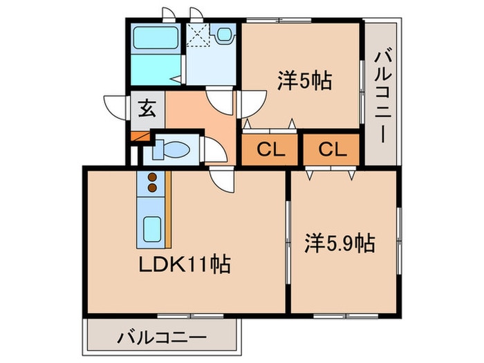 アクシス小倉南の物件間取画像