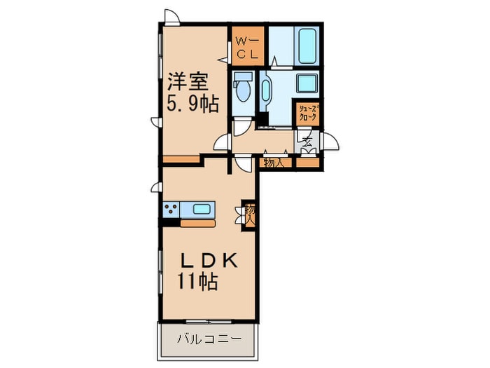 ｻﾝﾌｨｯﾄﾊｲﾂ十一号館の物件間取画像