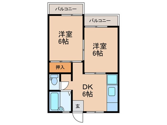 草牟田ハウスの物件間取画像