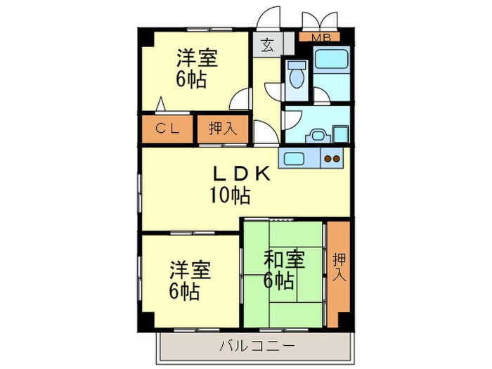 フロ－ラルハイム大橋の物件間取画像