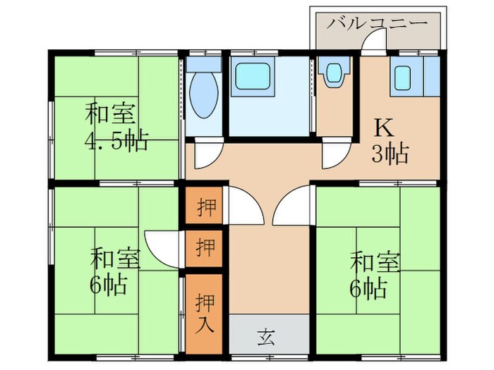 神崎ハイツＡ棟の物件間取画像