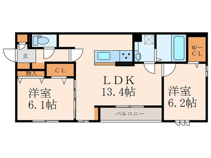 D-ROOM貴船の物件間取画像