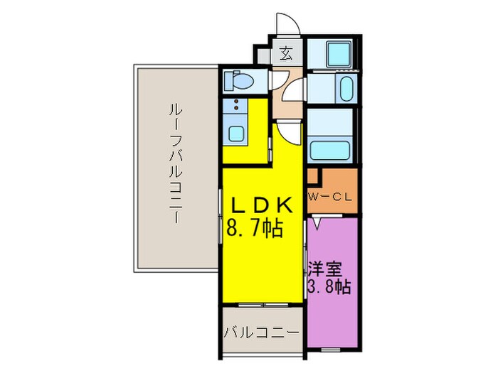 ﾘｱﾝﾚｶﾞｰﾛ井尻ｽﾃｰｼｮﾝEAST館の物件間取画像