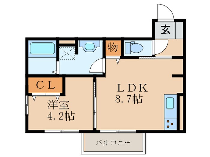 セジュール合川南Aの物件間取画像