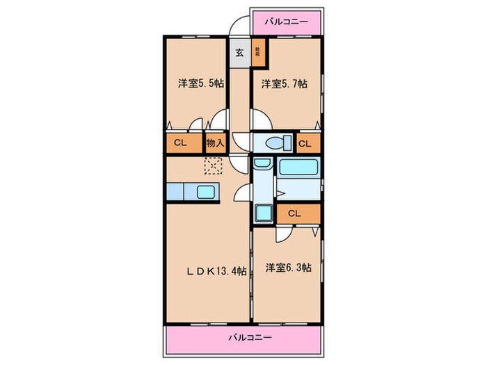 アンソレイユの物件間取画像