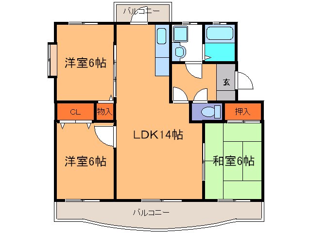 グランシェル城南の物件間取画像