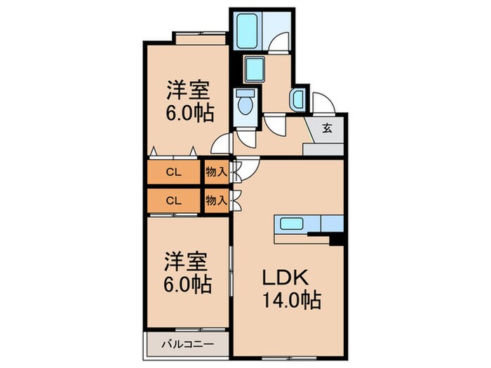 ル－チェ篠栗の物件間取画像