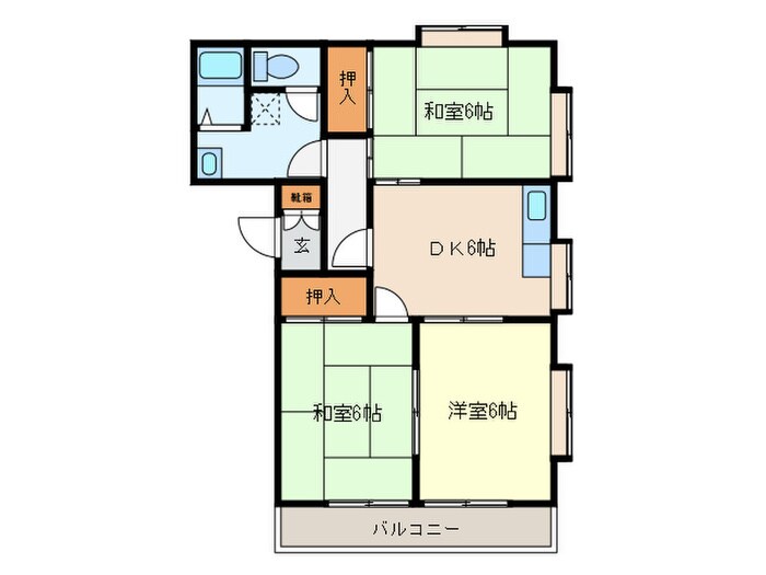 重留ハイツの物件間取画像