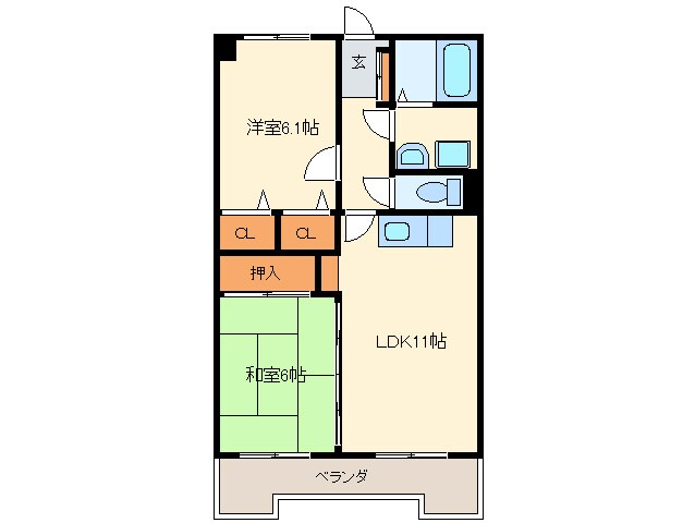 グレイスフルマンション箱崎東の物件間取画像