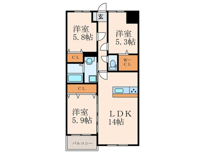 サンビル守恒の物件間取画像