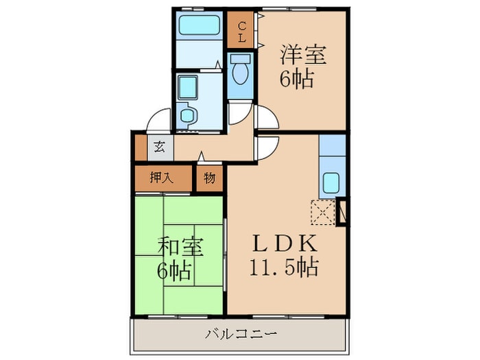 ウィステリア中吉田　Ｂ棟の物件間取画像