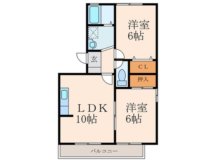 エクレ－ル亀田　Ｂ棟の物件間取画像